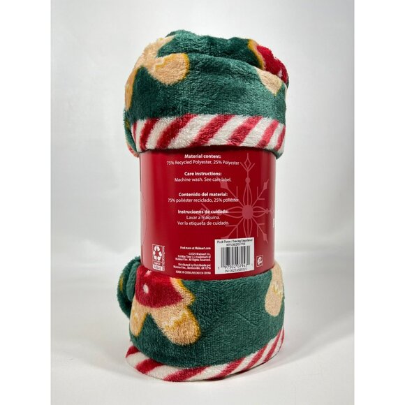 Holiday Time Gingerbread Velvet Christmas Plush Throw Blanket 50" x 60" - Picture 7 of 9